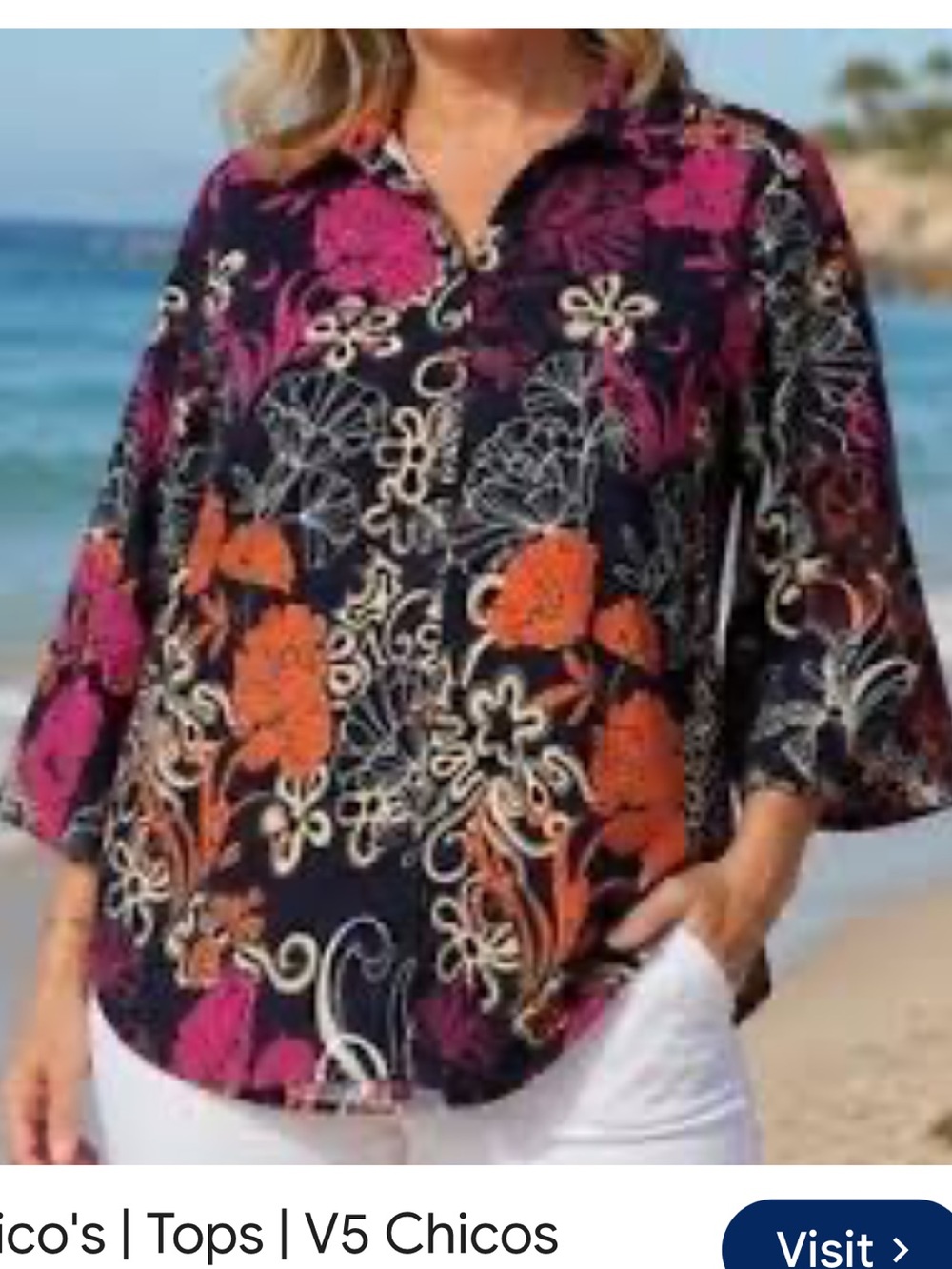 Chico's Bell Sleeve Button down- never worn.